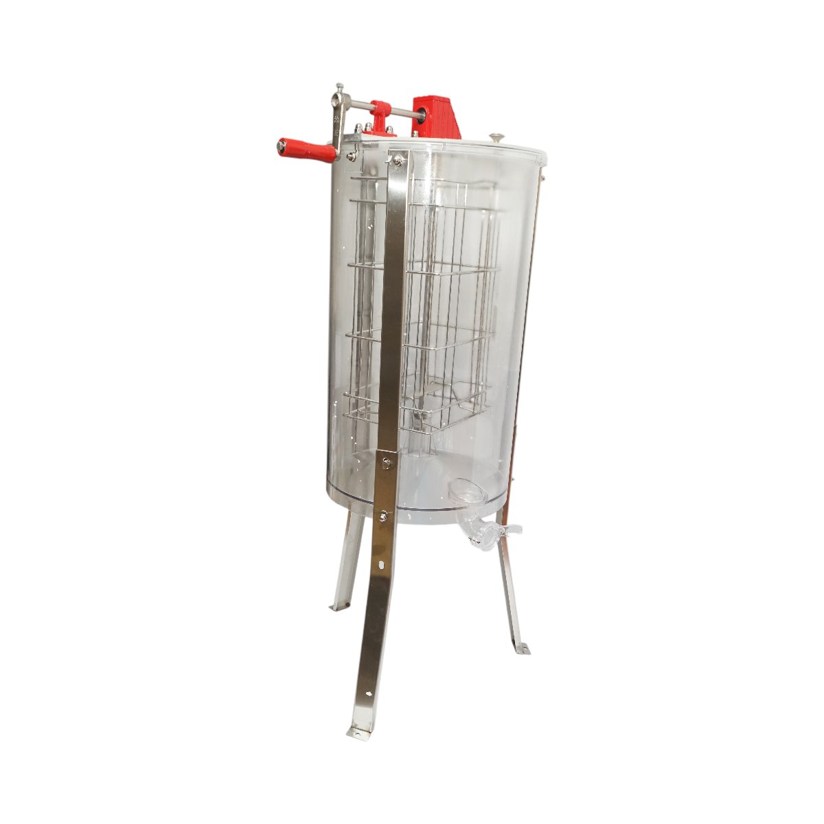 Centrifuga manuala apicola, extractor miere transparent cu 2 rame